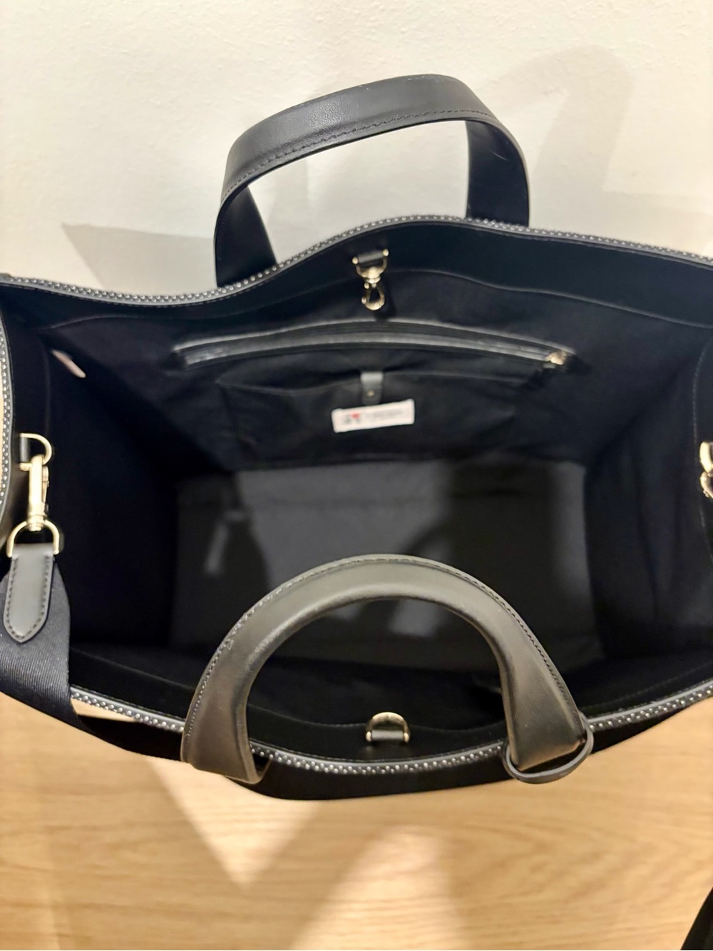 Kate Spade I Love NY New York Manhattan Large Tote Black Red Heart Shoulder - Picture 5 of 8
